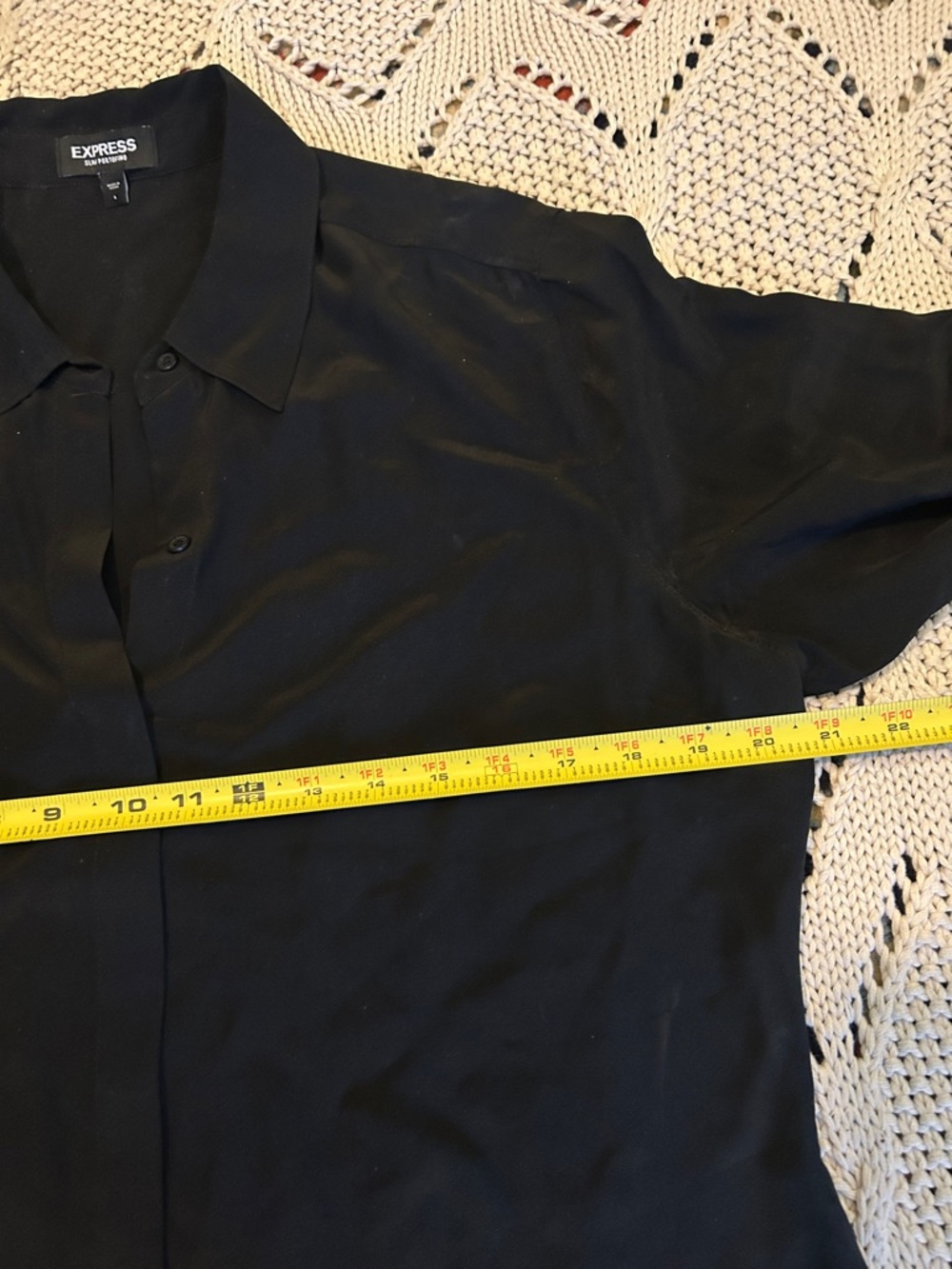 Express slim Portofino Silk Blouse Top Sz L - Picture 3 of 6